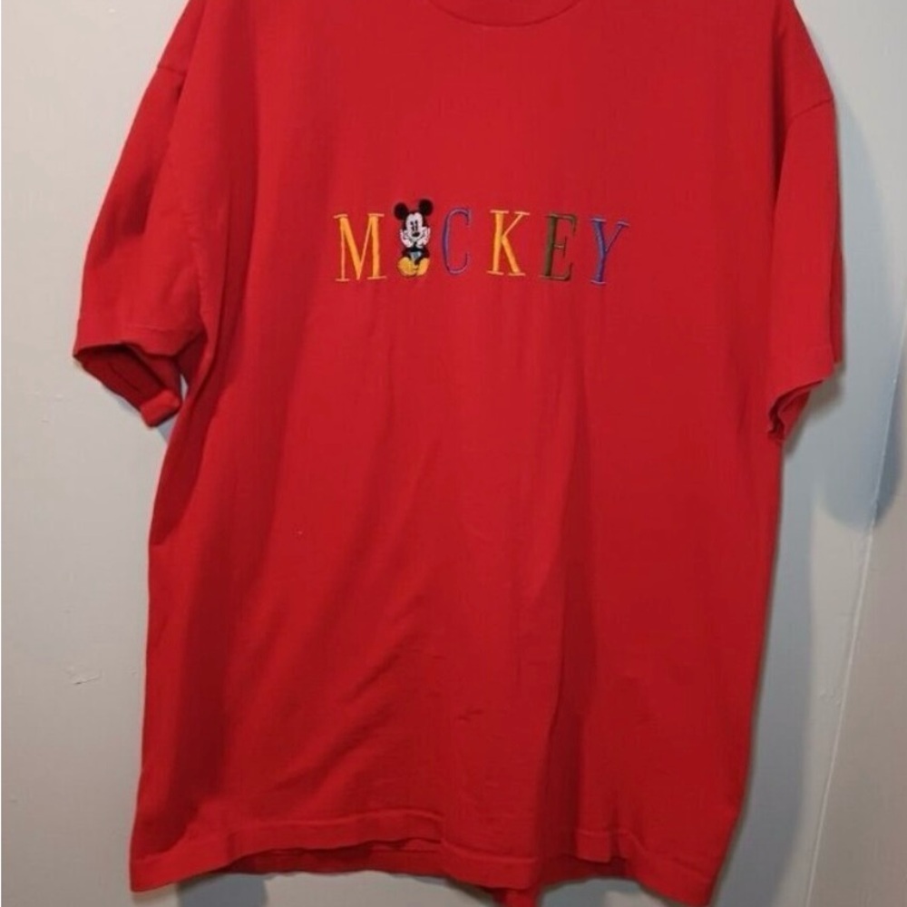 Disney Red Mickey Mouse Short Sleeve Tee